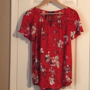Red patterned top